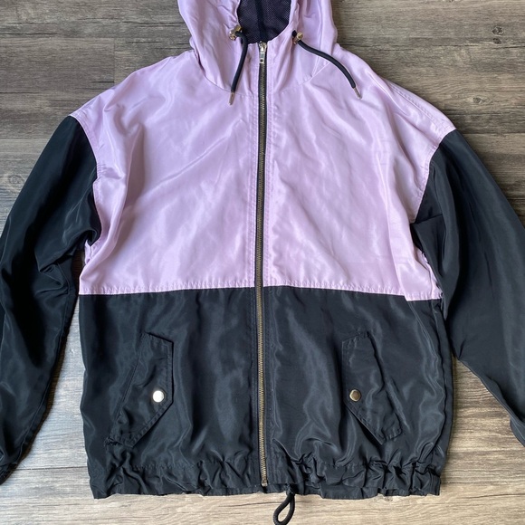 Forever 21 Women's Black and Purple Hoddie Windbreakers Size M - Picture 3 of 6
